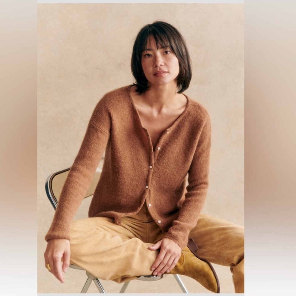 Sezane Gaspard cardigan in camel